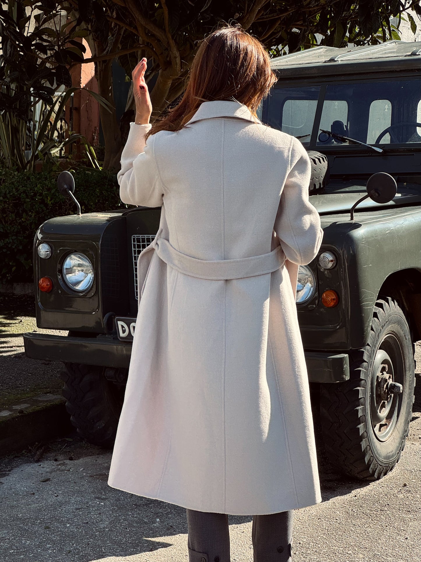 Casacão Comprido Fazenda Cintado Bege