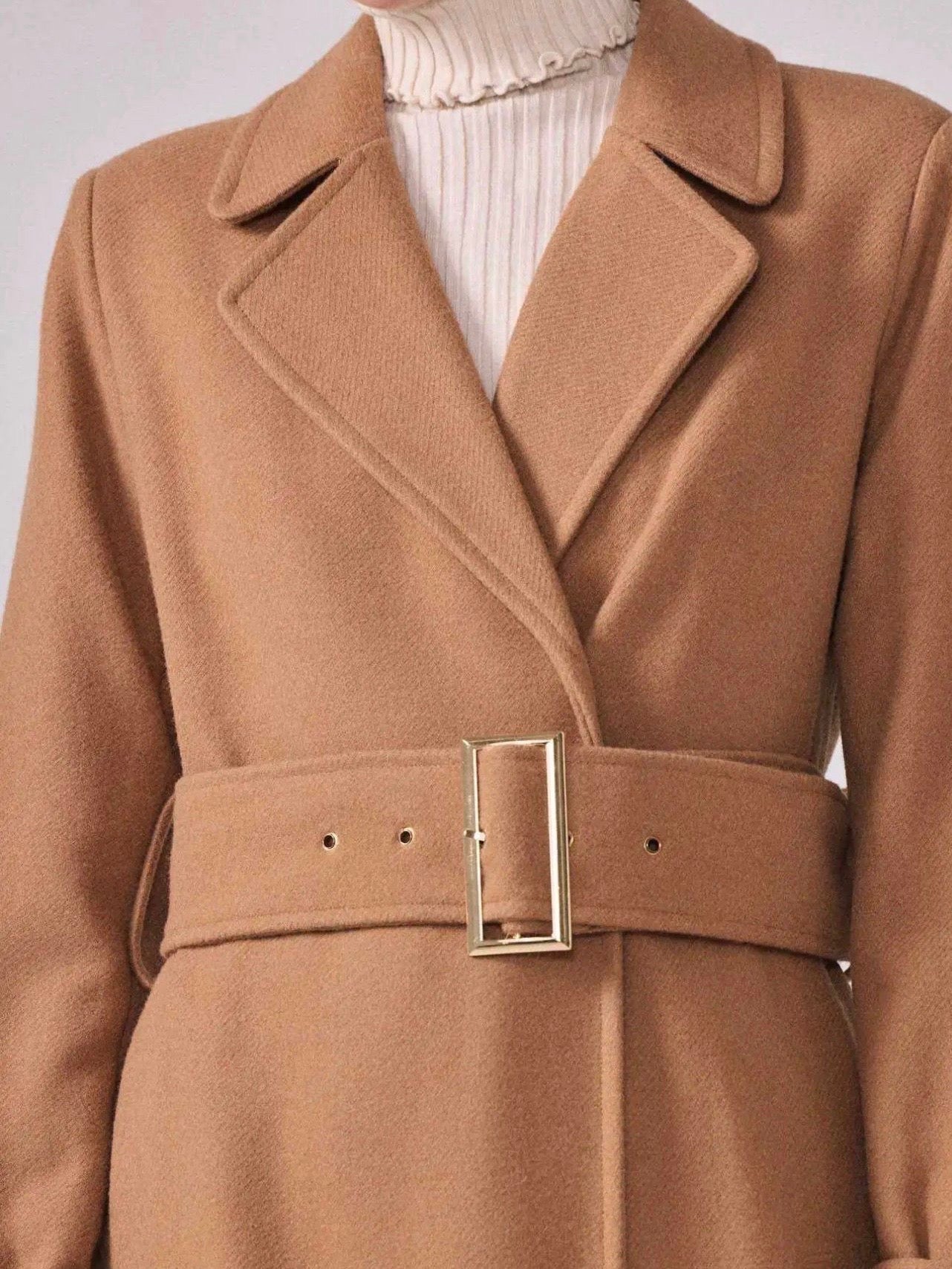 Sobretudo Cintado Camel