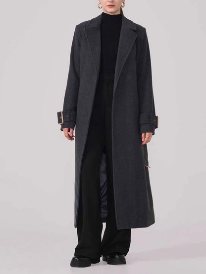 Sobretudo Cintado Cinzento