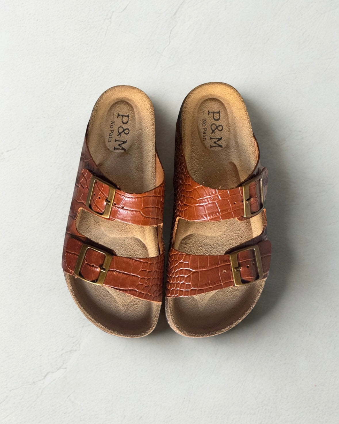 Sandálias Taormina Croco Cognac
