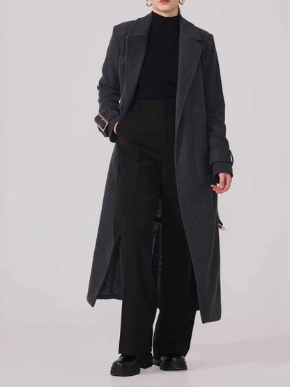 Sobretudo Cintado Cinzento