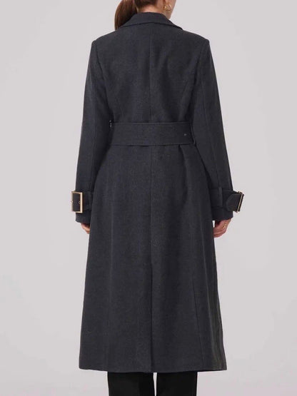 Sobretudo Cintado Cinzento