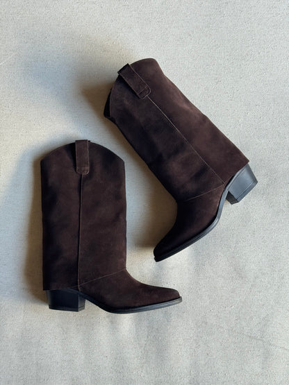 Botas Celine Castanho Escuro